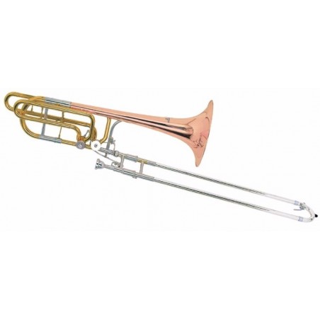 Trombon Bajo a Vara Delux, c/Trasp Doble, t:Bb/F/Eb&Bb/F/D/Gb, Laqueado, c/estuche Foam