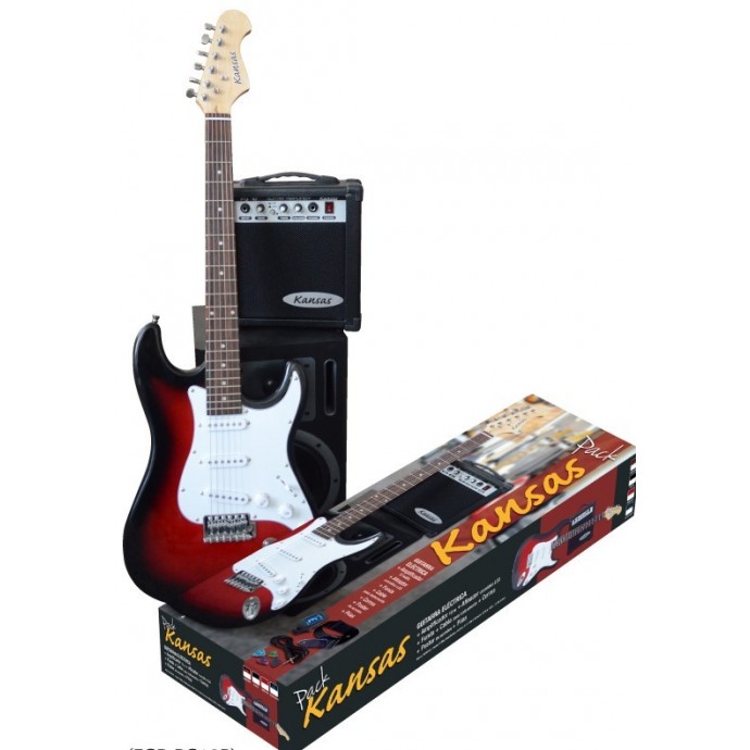 Kansas Pack GUIT WINE RED (Guitarra+ Ampl10w + Afinad LCD+ F