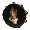 8' RELIGIOUS TAMBOURINE, DOUBLE ROW JINGLES, PRAYING HANDS