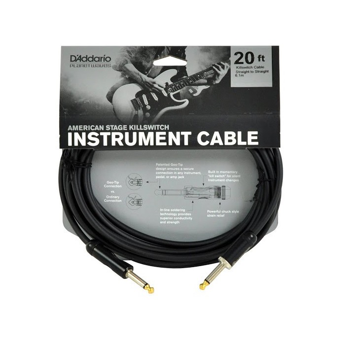 Cable p/Instrumentos, American Stage Kill Switch, Plug Recto / Recto, 6.50m
