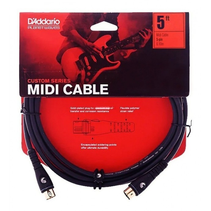 Cable Midi /Midi, 5conectores /dorados, 1,50m