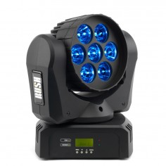 Mini Cabezal Movil, WHASH,Led 7x10w, 2300lm, G: 7xRGBW 17°