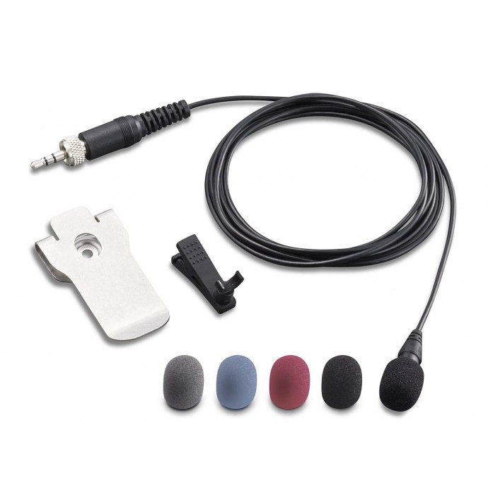 Microfono Lavalier LMF-2 +Paraviento WSL-1 + Mic Clip MCL-1 + Belt Clip BCF-1