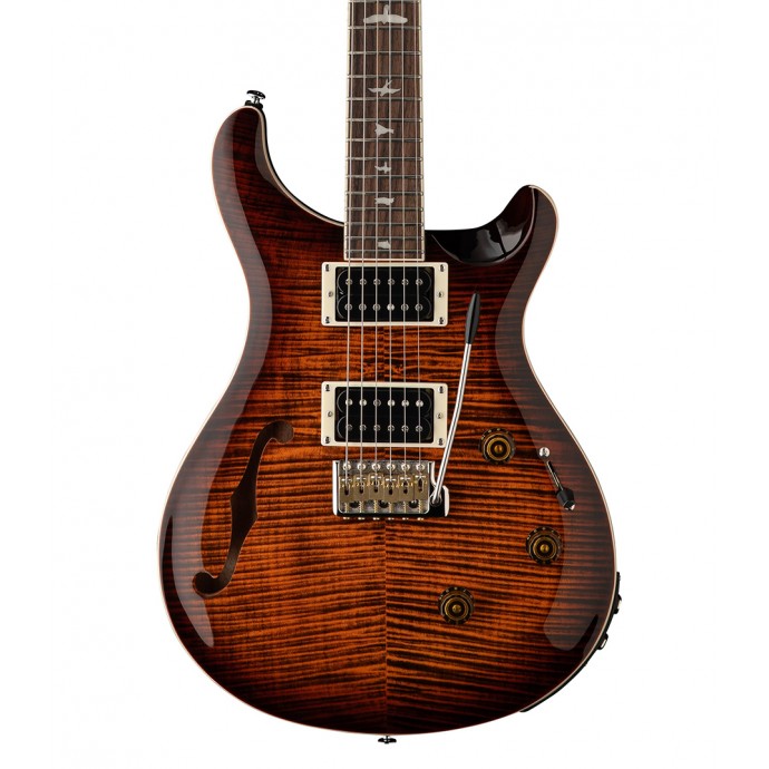 SE Custom 24 Semi Hollow Piezo  Orange Tiger Burst