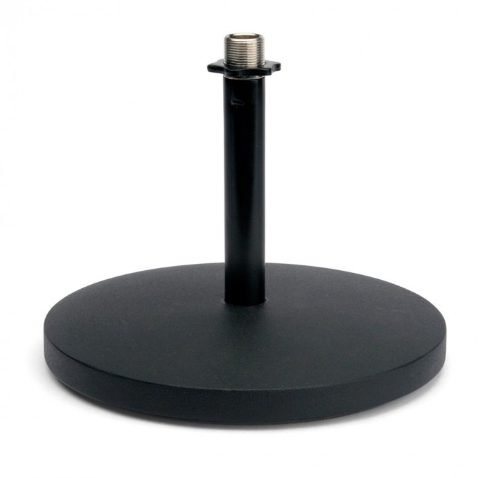 Soporte p/Micrófono de mesa, base redonda, recto, pesado, BK