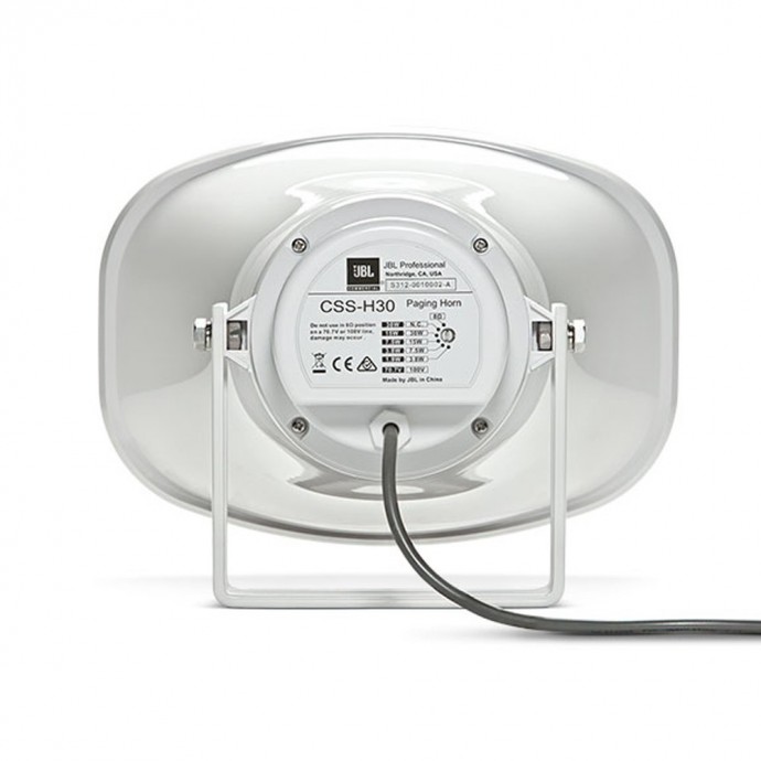 Bocina ABS Exterior IP65, Paging Horn, 30w, 50º/70º, 380 Hz – 6 kHz, 70/100v, c: Blanco