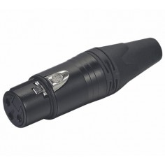 Conector XLR-3 (Hembra) negro, contactos enchapados en oro